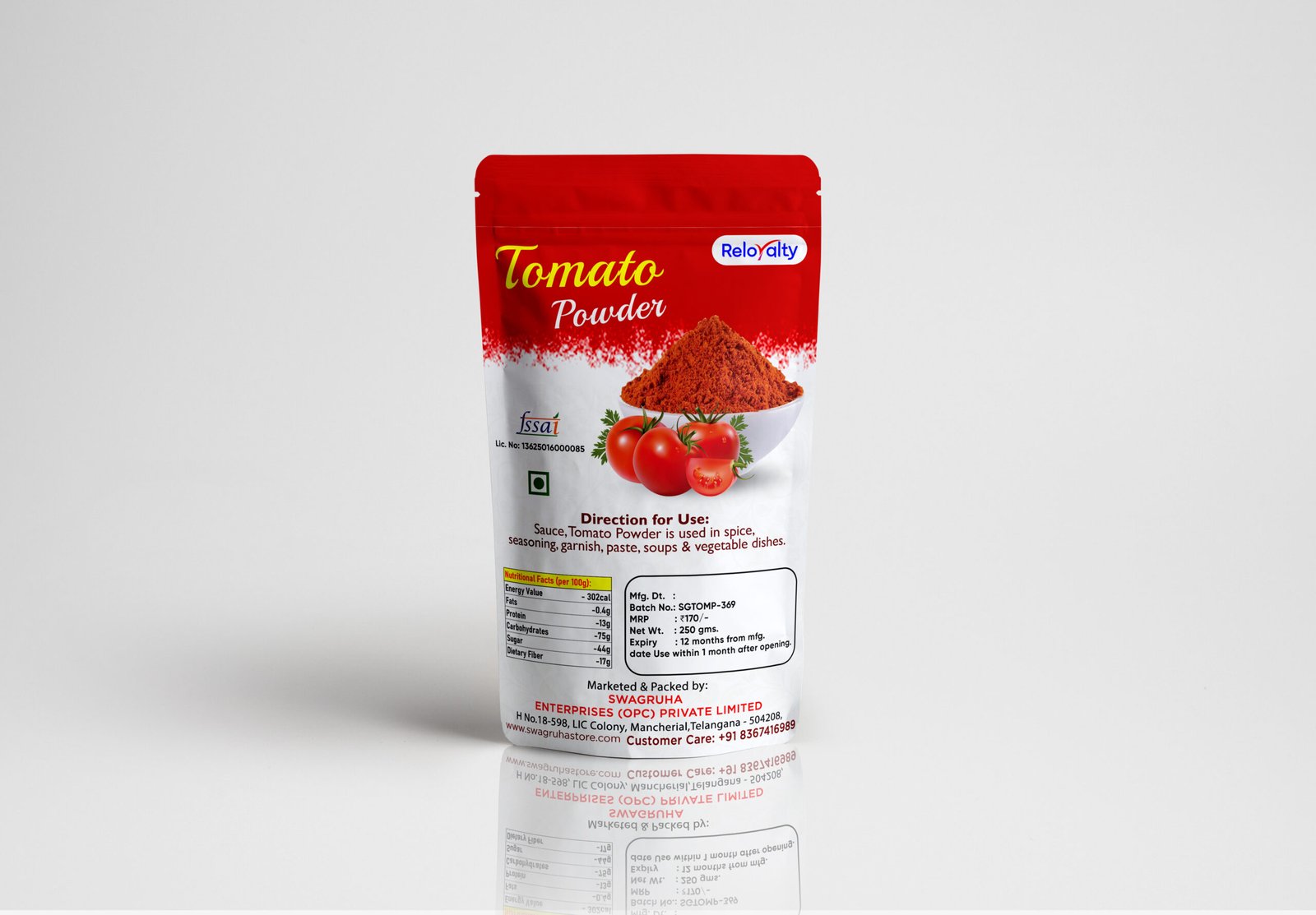 Tomato Powder - 250g, - Image 2