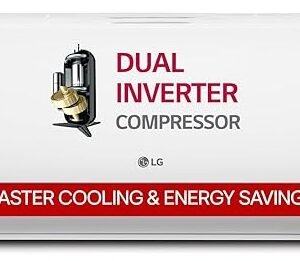 LG 1.5 Ton 3 Star DUAL Inverter Split AC (Copper, AI Convertible 6-in-1, VIRAAT Mode, Diet Mode+, Faster Cooling & Energy Saving, HD Filter with Anti-Virus Protection, US-Q18JNXE, White)